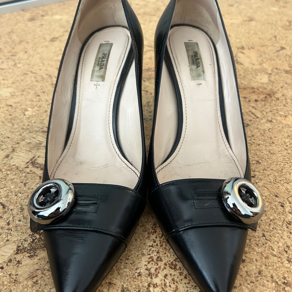 Prada Women’s Kitten Heel w/ Button detail
